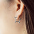 Silver Medium Star Pavé Hoop Earrings